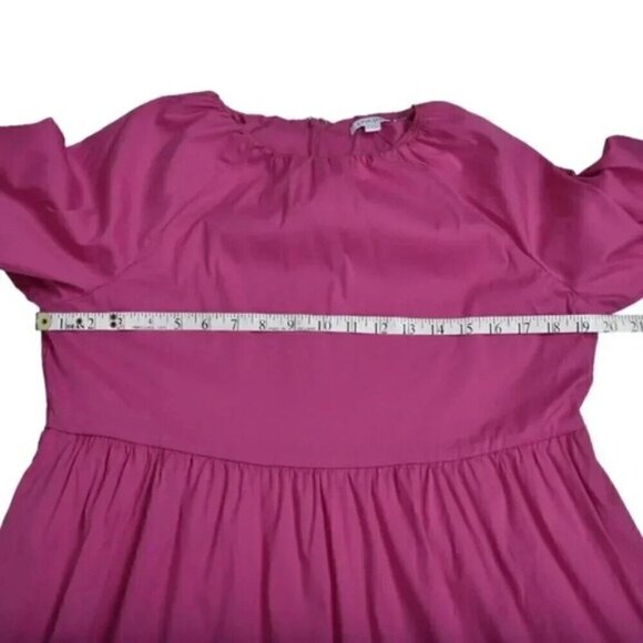 Chico's Poplin Balloon Sleeve Dress Pink Size 12 - Picture 9 of 10